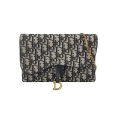 Dior — Dior Saddle Classic Monogram Removable Metal Chain - Excellent #1LUYO1Q — Handbag — resale