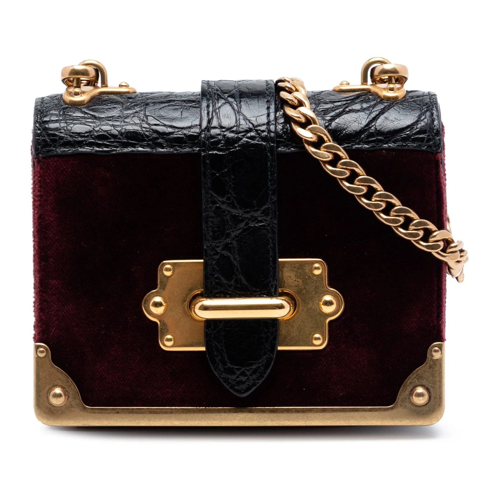 Prada — Micro Trimmed Velluto Cahier Crossbody — Handbag — resale