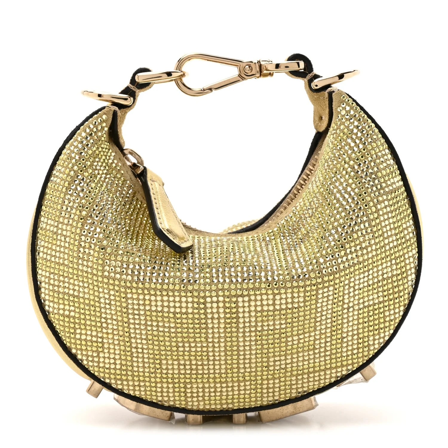 Fendi — Vitello Laminato Nano Fendigraphy Hobo Charm Platino — Handbag — resale