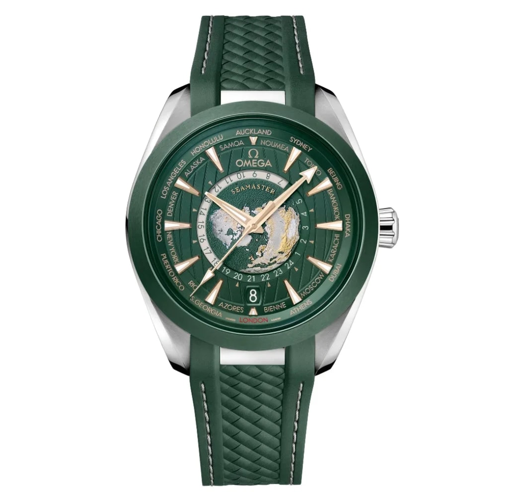 Worldofluxuryus — Omega Seamaster Aqua Terra GMT Chronometer Stainless Steel & Ceramic — Watch — resale