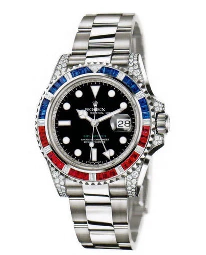 Worldofluxuryus — Rolex GMT-Master II GMT 18K White Gold & Diamonds & Rubys & Sapphires — Watch — resale