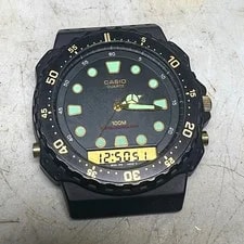 Casio — Casio 358 AQ-100W Quartz Analog/Digital 100m Black Diver Head Only — Watch — resale