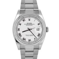 Rolex — Papers Rolex DateJust 36mm White Roman Stainless Steel Oyster 126200 BOX — Watch — resale