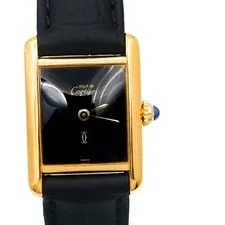 Cartier — Cartier Mast Tank SM Black Dial Gold SV925 Watches — Watch — resale