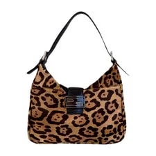 Fendi — Fendi Mamma Baguette Leopard Pony Hair Italy Vtg — Handbag — resale