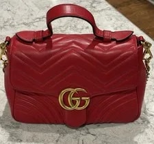 Gucci — Gucci GG Marmont Top Handle Crossbody 498110 W/ COA — Handbag — resale