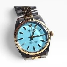 Rolex Oyster Perpetual 34mm Two Tone Jubilee Blue Turquoise 1008 Year 1962