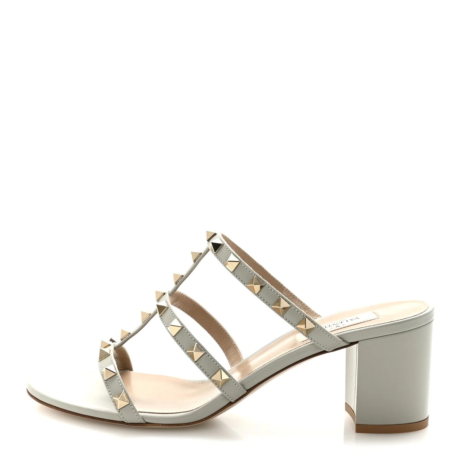 Valentino Garavani — Monochrome Rockstud 60mm Caged Slide 37 PP — Designer Shoe — resale