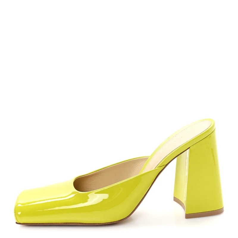 Bottega Veneta — Supergloss Tower 90mm Mule 38 Kiwi — Designer Shoe — resale