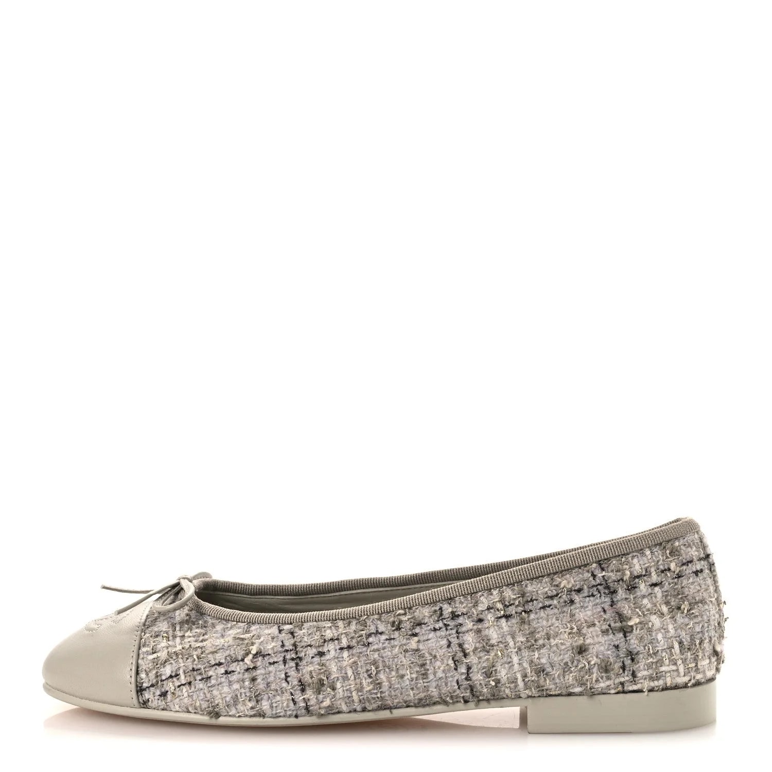 Chanel — Cotton Cap Toe Ballerina 37 — Designer Shoe — resale