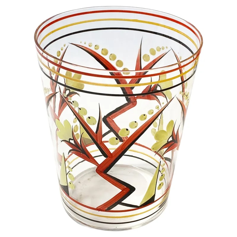 Czech Art Deco Enameled Glass Vase — decorative_object — resale
