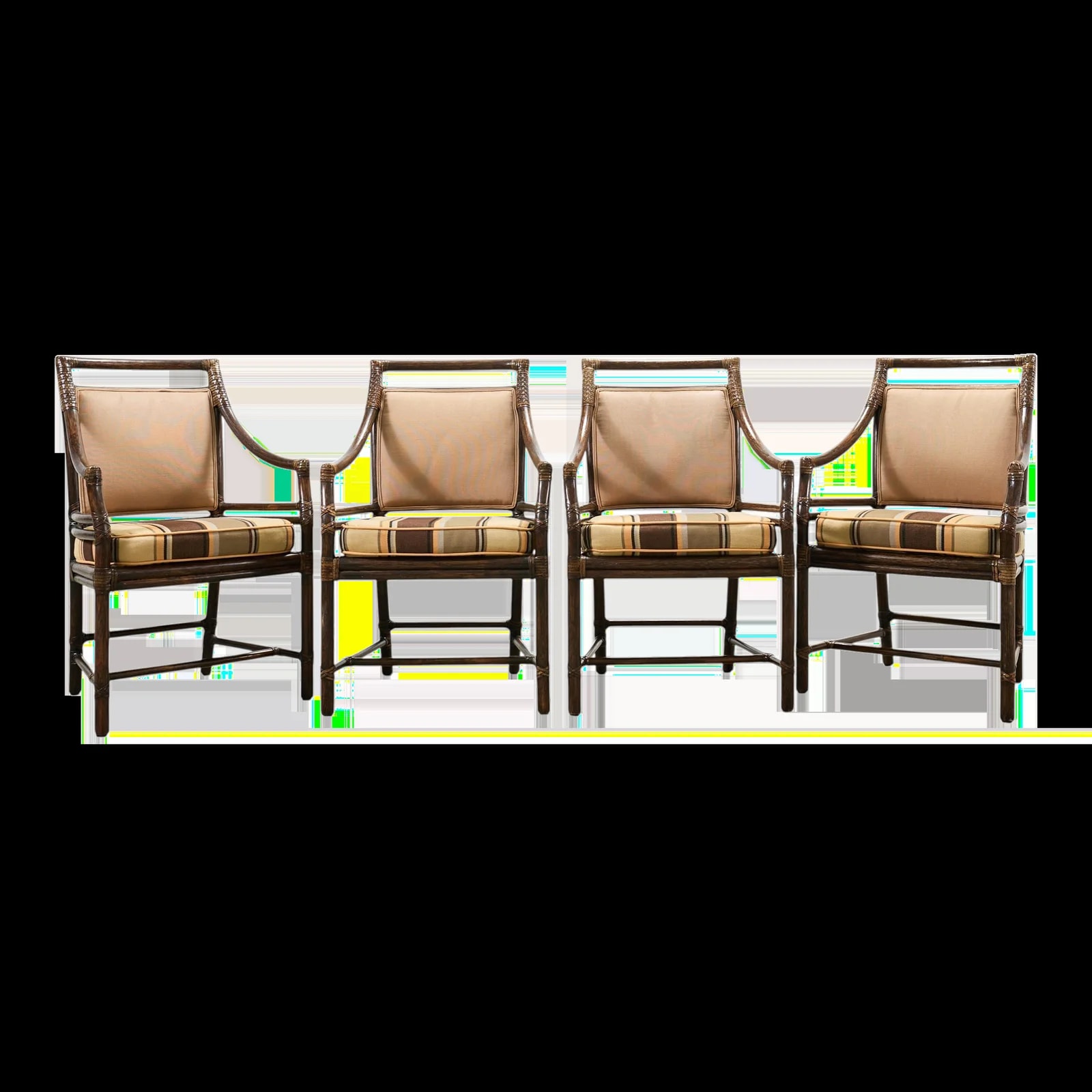 McGuire — Set of Four McGuire Target Upholstered Dining Armchairs — Furniture — resale