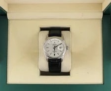 Rolex — 1974 Rolex Day-Date 1803 Linen Dial 18kt White Gold Leather Strap No Papers 36mm — Watch — resale