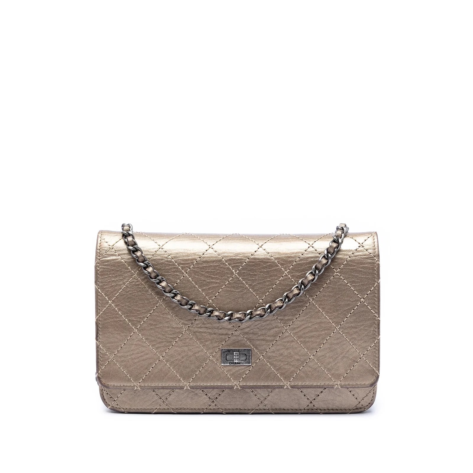 Chanel — Metallic Aged Reissue 2.55 Wallet on Chain — Handbag — resale