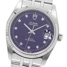Tudor — Tudor Prince Date 74034 10P Diamond WG Bezel Navy Dial Automatic 's_956128 — Watch — resale