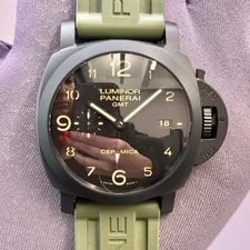 Panerai — Panerai Luminor GMT 44mm Green Strap Ceramic Black Dial PAM00441 — Watch — resale