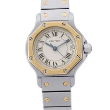 Cartier — Cartier Santos Octagon SM 25mm Steel 18K Yellow Gold Ivory Dial W2001683/187903 — Watch — resale