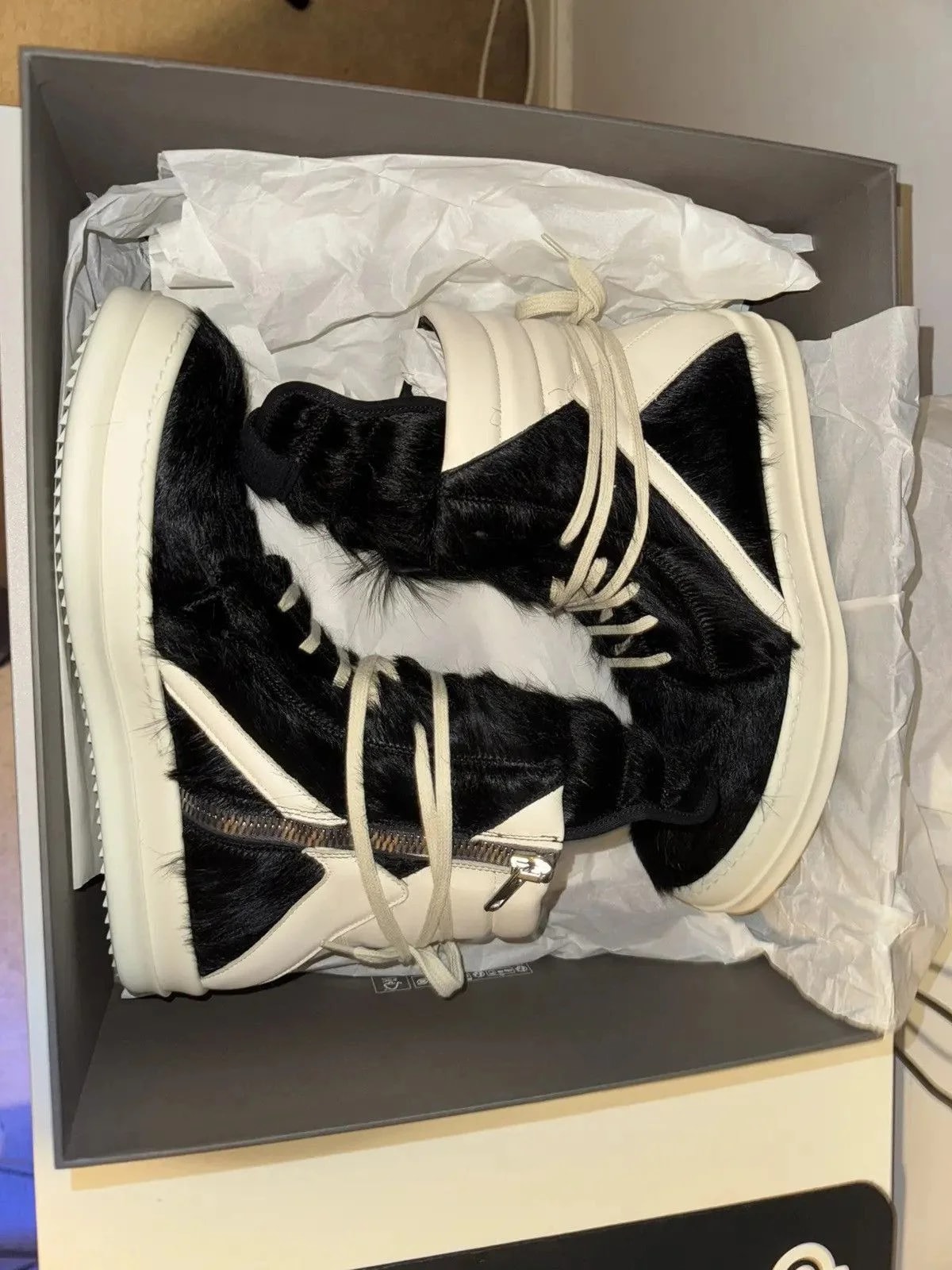 Rick Owens — Rick Owens Ponyhair Geobasket Shoes — Sneaker — resale