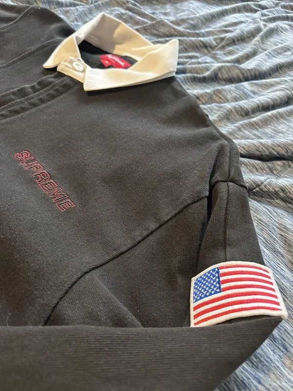 Supreme — Supreme New York Long Sleeve Collared Embroidered Shirt — streetwear — resale
