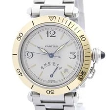 Cartier — Cartier Pasha 38 Power Reserve 18K Gold Steel W31012H3 Polished BF593787 — Watch — resale