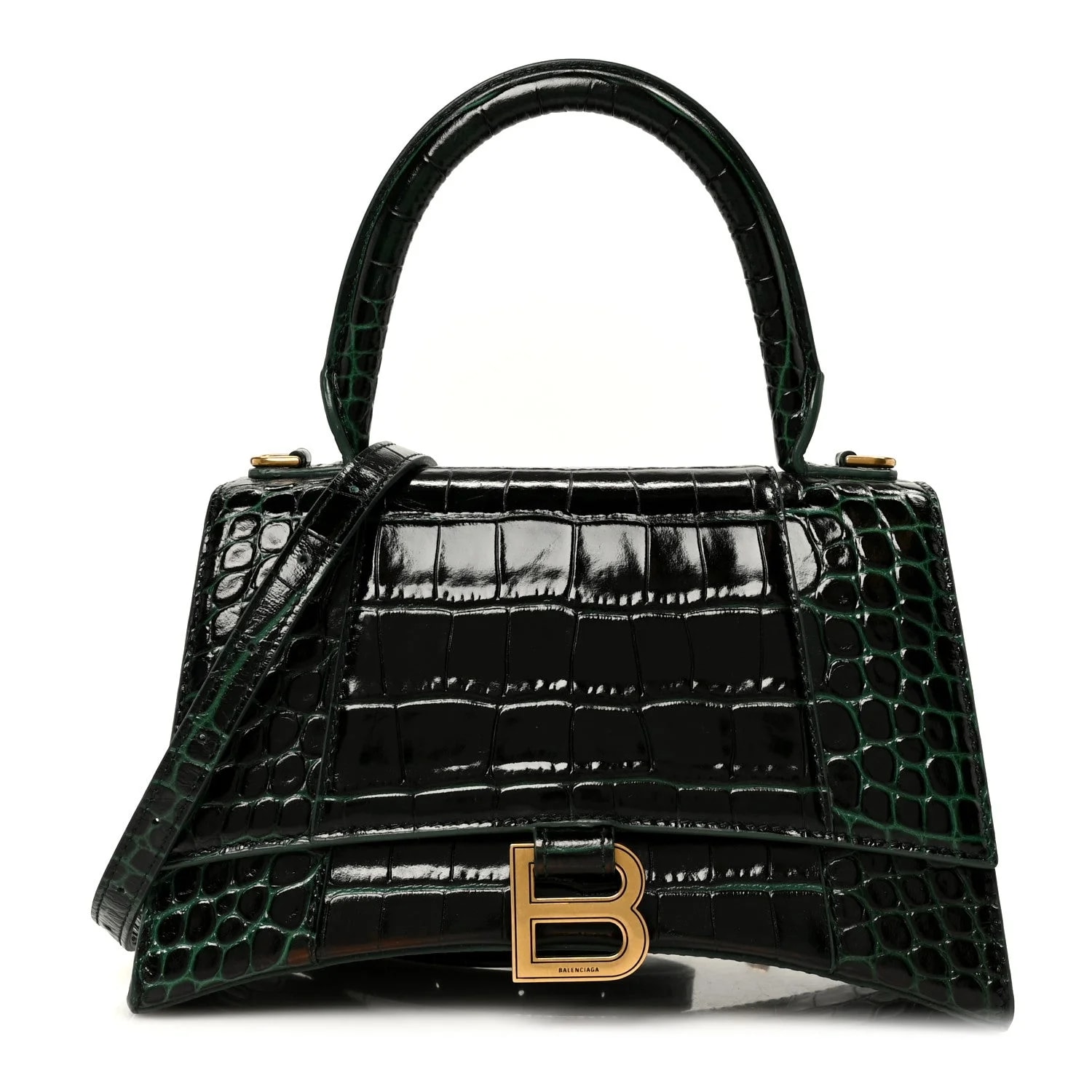 Balenciaga — Shiny Embossed Small Hourglass Top Handle — Handbag — resale