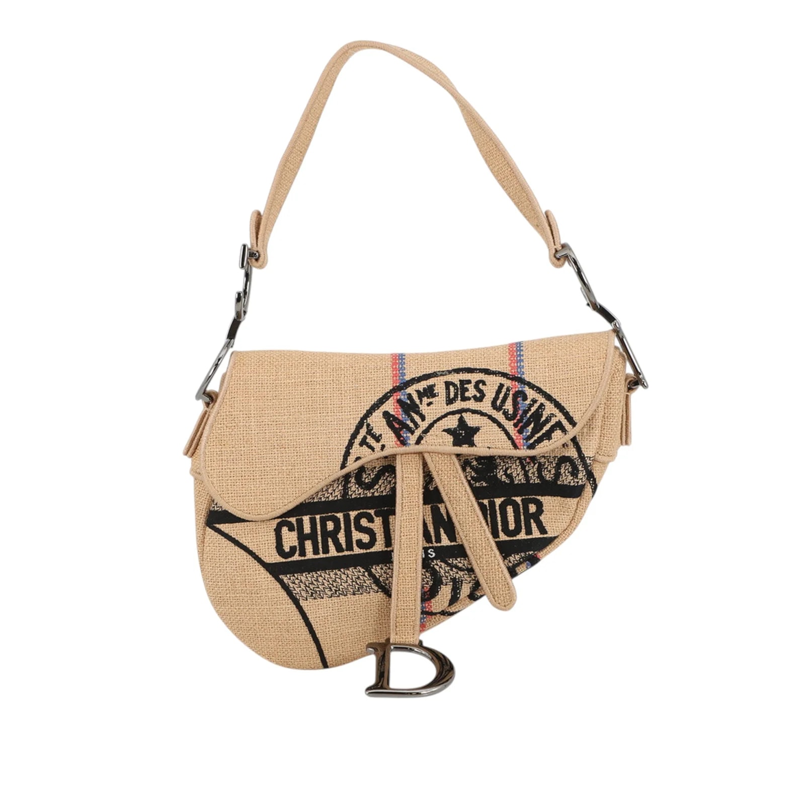Dior — Jute Union Embroidered Saddle — Handbag — resale