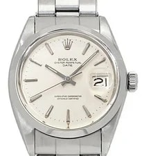 Rolex — Rolex Oyster Perpetual Date 1500 Automatic 34mm Box Papers Silver — Watch — resale