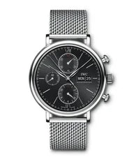 IWC — IWC Portofino Chronograph Automatic 42mm Black Dial Steel Mesh Bracelet IW391030 — Watch — resale