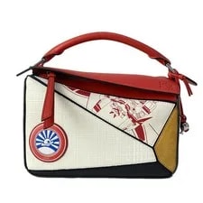 Loewe — Loewe Puzzle 10 Anime Re-Edition Classic Calf Textile — Handbag — resale