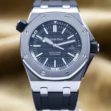 Audemars Piguet — Audemars Piguet Royal Oak Offshore Diver 42mm Black Dial AP 15710ST - Full Set — Watch — resale