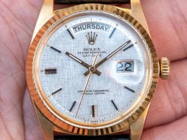 Rolex — 1981 Rolex Day-Date 1803 "Silver Linen" — Watch — resale