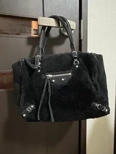 Balenciaga — Balenciaga Mini Paper Mouton Fur With Zipper Pocket Japan — Handbag — resale