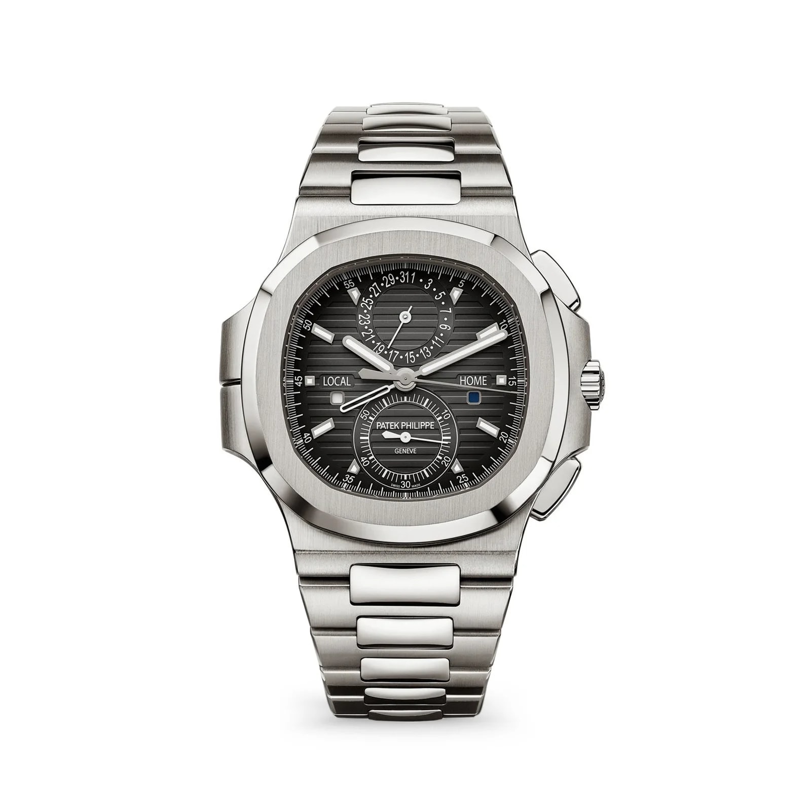Worldofluxuryus — Patek Philippe Nautilus Chronograph Travel Time Stainless Steel — Watch — resale