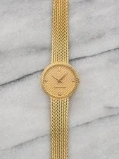 Audemars Piguet — ~1980s Audemars Piguet 18K Yellow Gold Textured Diamond Dial Manual — Watch — resale