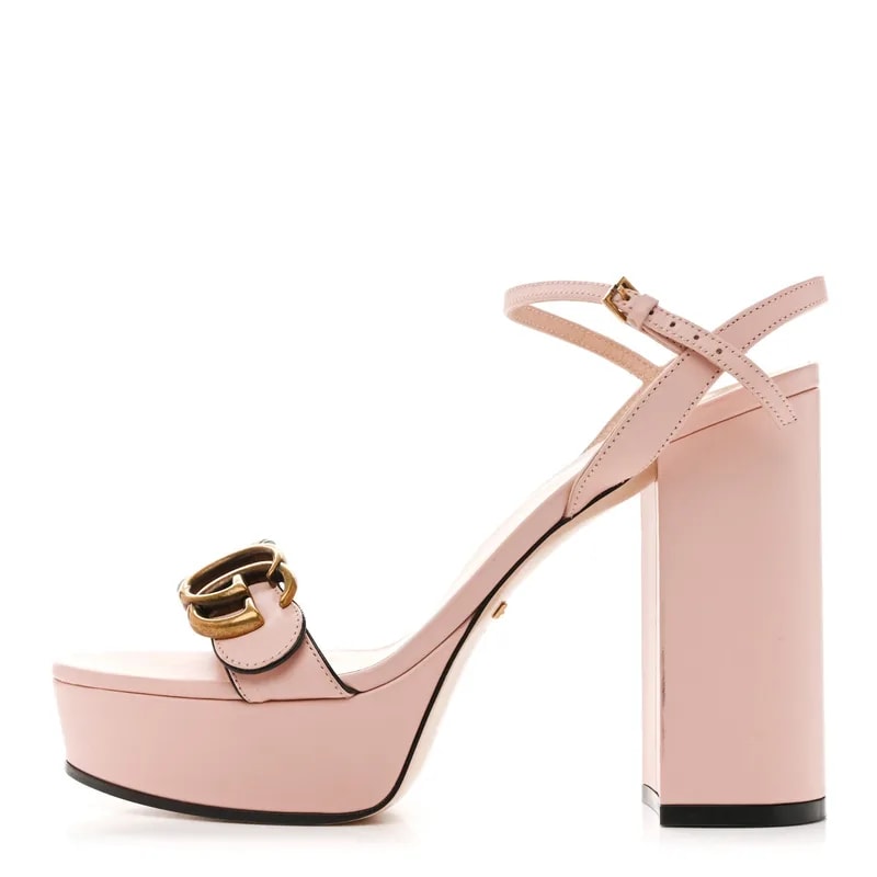 Gucci — Galassia GG Marmont Ankle Wrap 30/115mm Platform 37.5 Perfect — Designer Shoe — resale