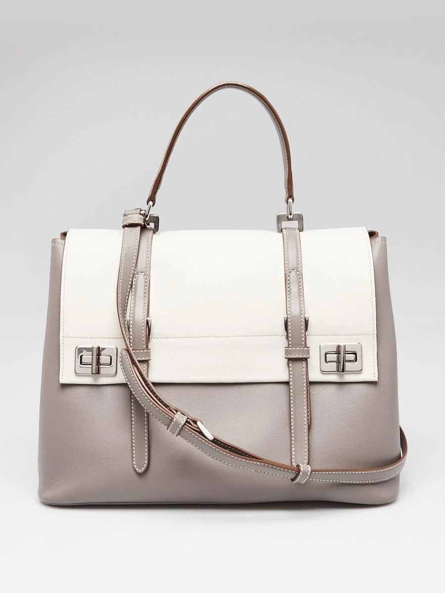 Prada — Prada Argilla/Talc City Sport Top Handle Briefcase — Handbag — resale