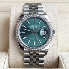 Rolex — Rolex Datejust 36mm Full Set 2025 Unworn Diamonds 126200 Green Diamond — Watch — resale