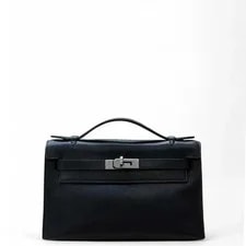 Noir — Hermes Kelly Pochette 89 Evergrain (sc072426a1r) — Handbag — resale