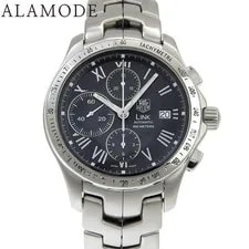 Tag Heuer — With TAG Heuer Link Chronograph CJF2119 SS Black Automatic S 41100099881 US — Watch — resale