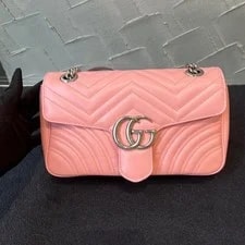 Gucci — Gucci GG Marmont Chevron Quilted Crossbody Hardware Auth — Handbag — resale