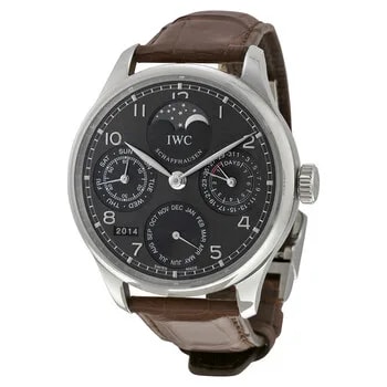 IWC — Portuguese Automatic Grey Dial 18kt White Gold Brown Leather IW502307 — Watch — resale