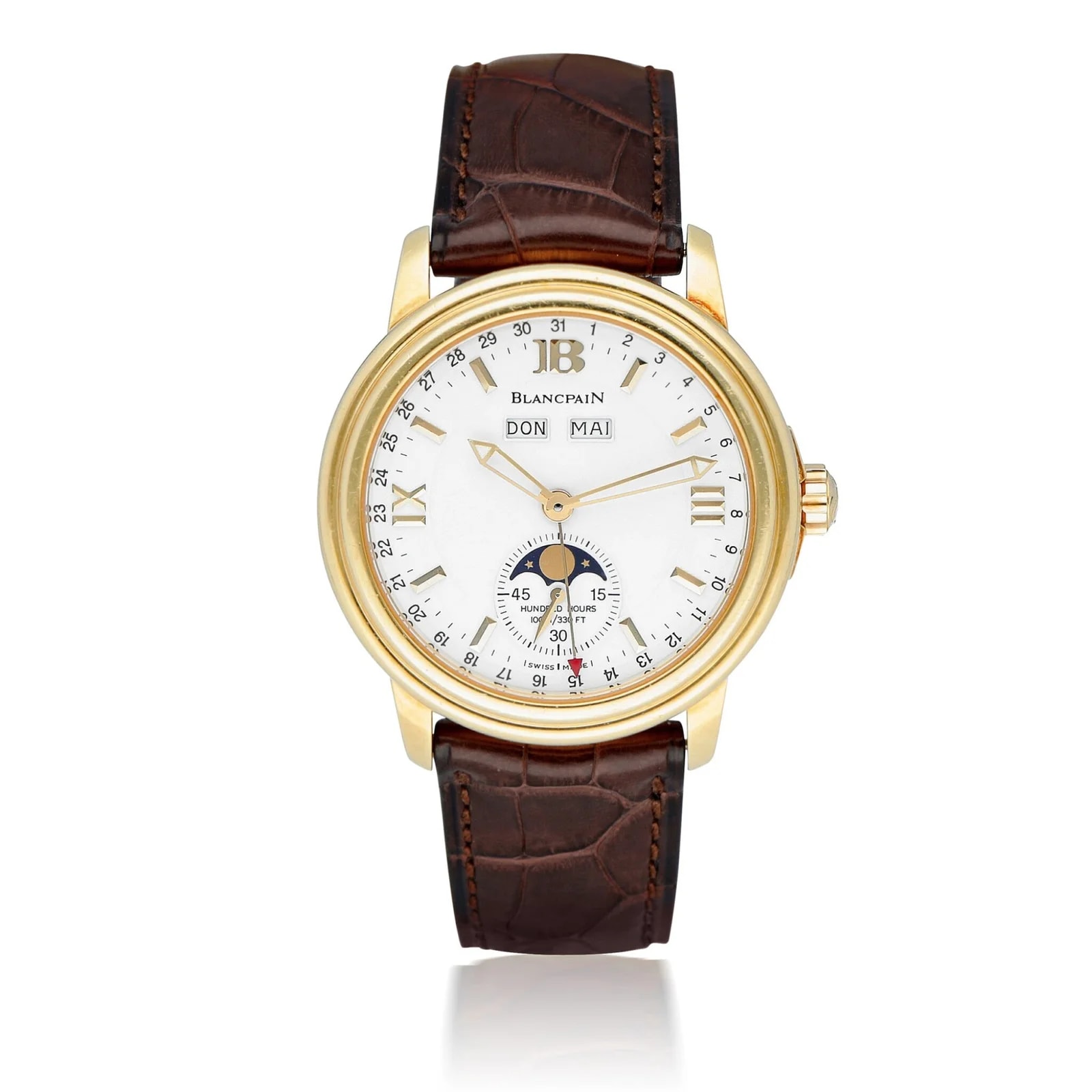 Worldofluxuryus — Blancpain Leman Moon Phase 18K Yellow Gold — Watch — resale