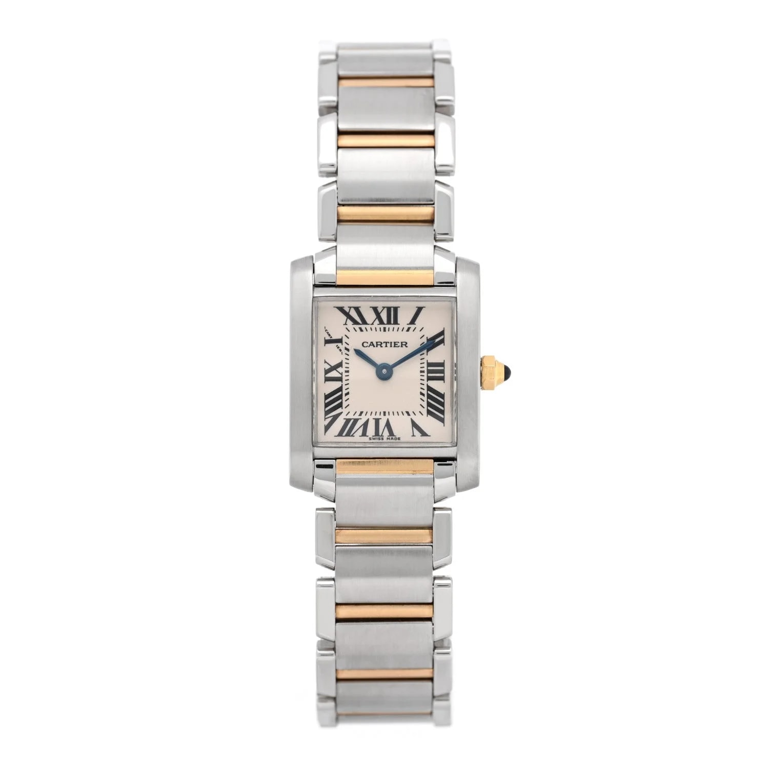 Cartier — Stainless Steel 18K Yellow Gold 20mm Tank Francaise Quartz — Watch — resale