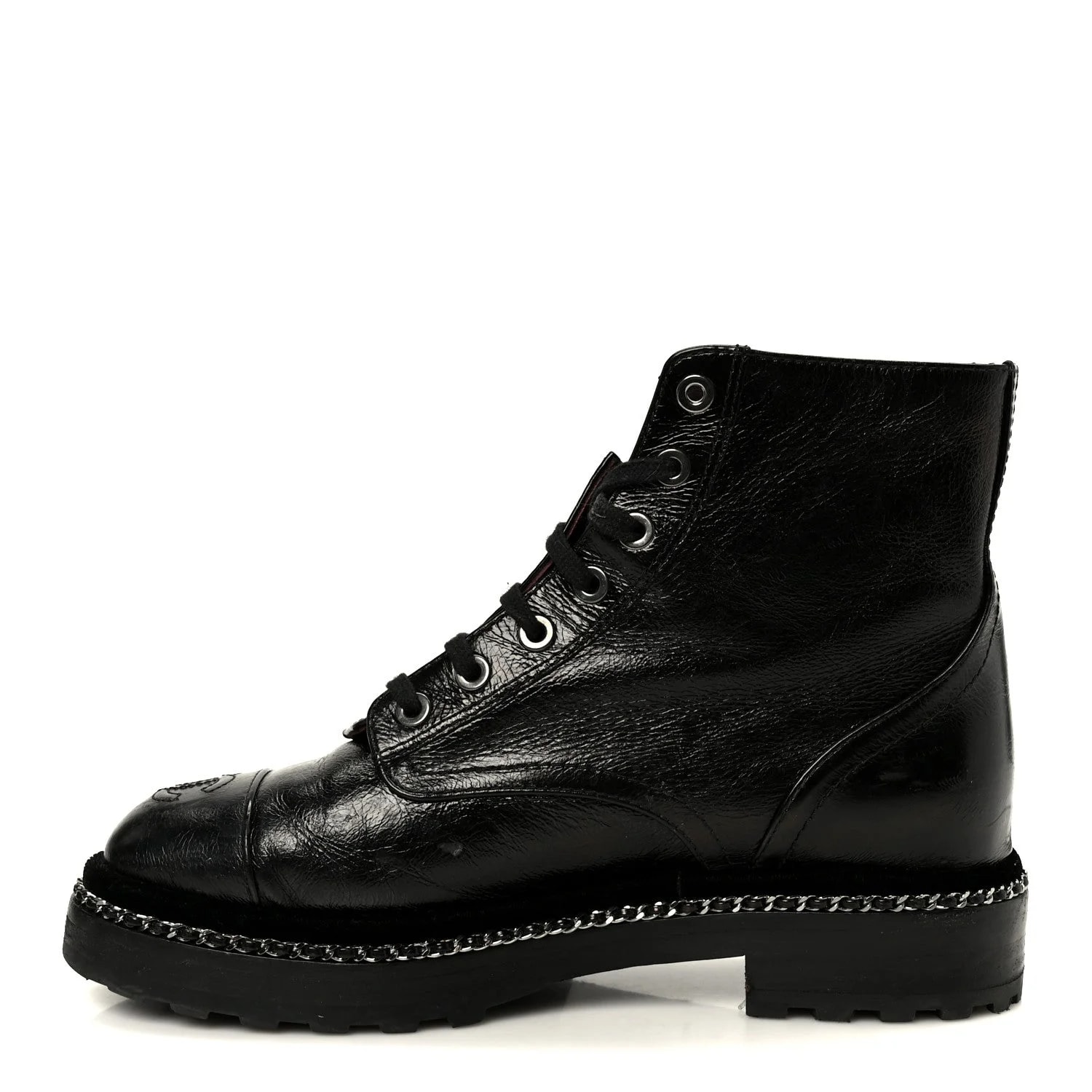 Chanel — Crackled Combat Short 36 — Designer Shoe — resale