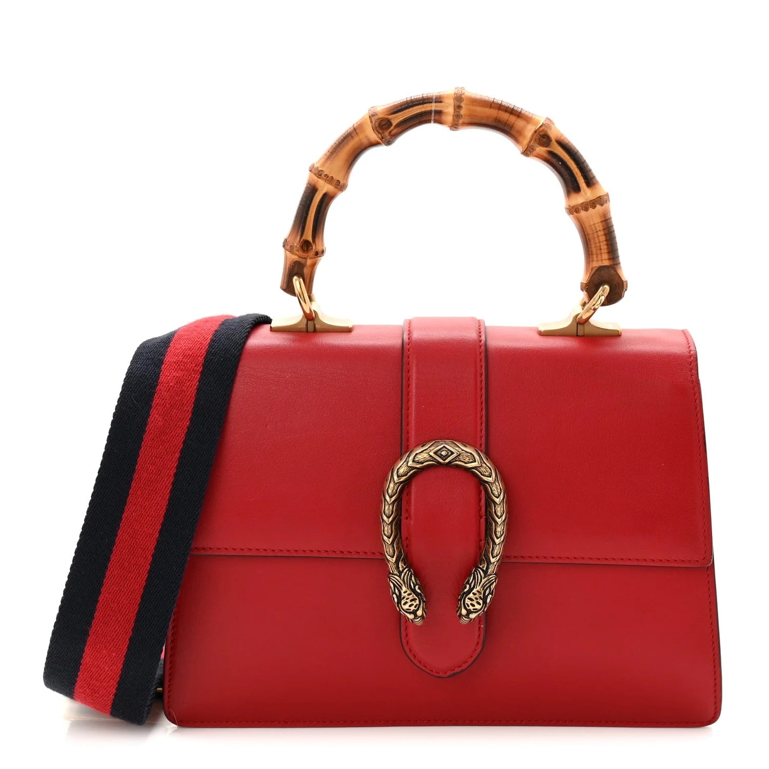 Gucci — Dollar Web Medium Dionysus Bamboo Top Handle Hibiscus Black Diamond — Handbag — resale