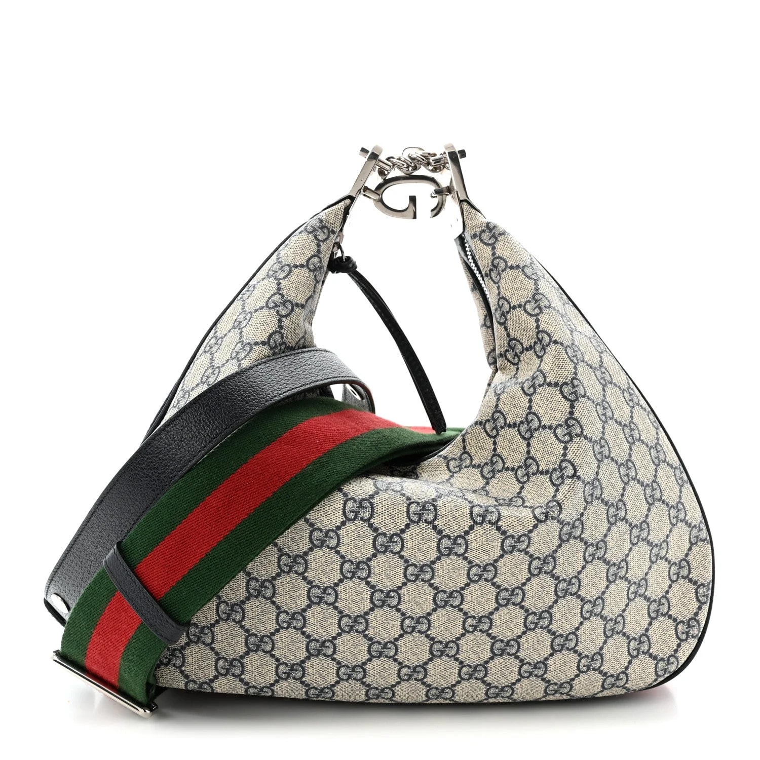 Gucci — Textured Web Large Attache — Handbag — resale