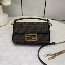 Fendi — Fendi Baguette Buckle Logo Pattern Magnetic Flap - Excellent #10ZT3DF — Handbag — resale