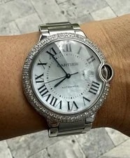 Cartier — Cartier Ballon Bleu 42mm Steel Diamond Bezel Automatic 3001 — Watch — resale