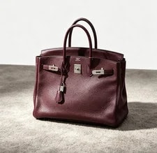 Hermès — Hermès Birkin 35 Raisin HW Flap Top Handle Chain — Handbag — resale