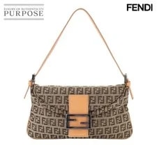 Fendi — Fendi Zuccino Mamma Baguette 8BR009 Gunme — Handbag — resale